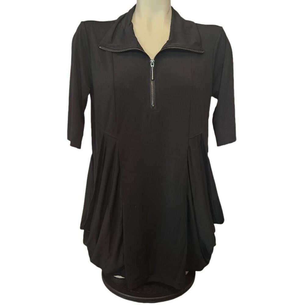 Women's Multiples Black 3/4 Sleeve Tunic Size Small